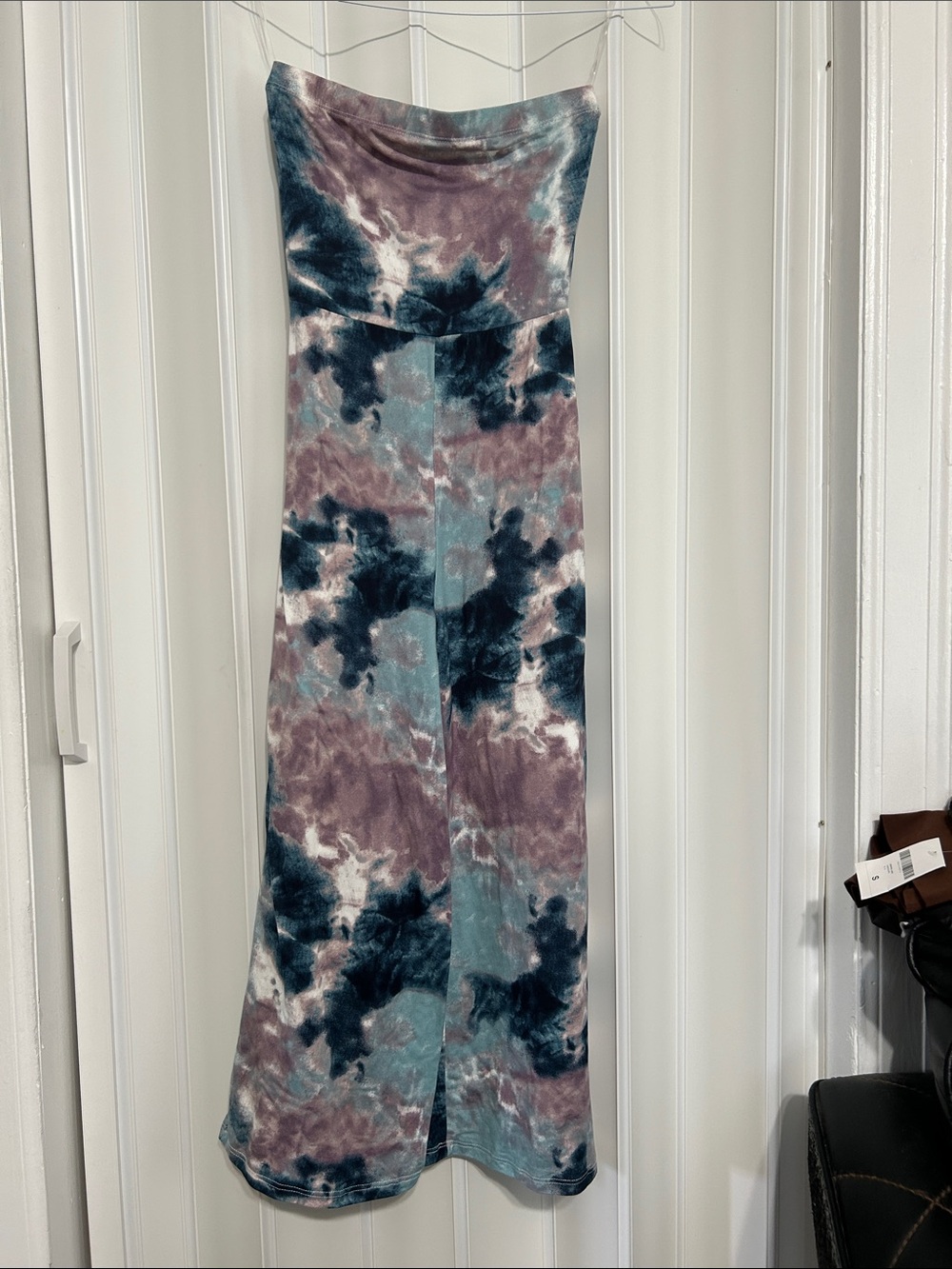 Almost Famous - Strapless Tie Dye Cropped Wide Leg Jumpsuit Size S